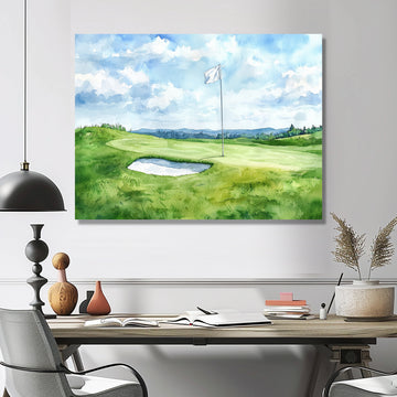 Golf Course Champions Horizon
 I - Golf Canvas Wall Art
